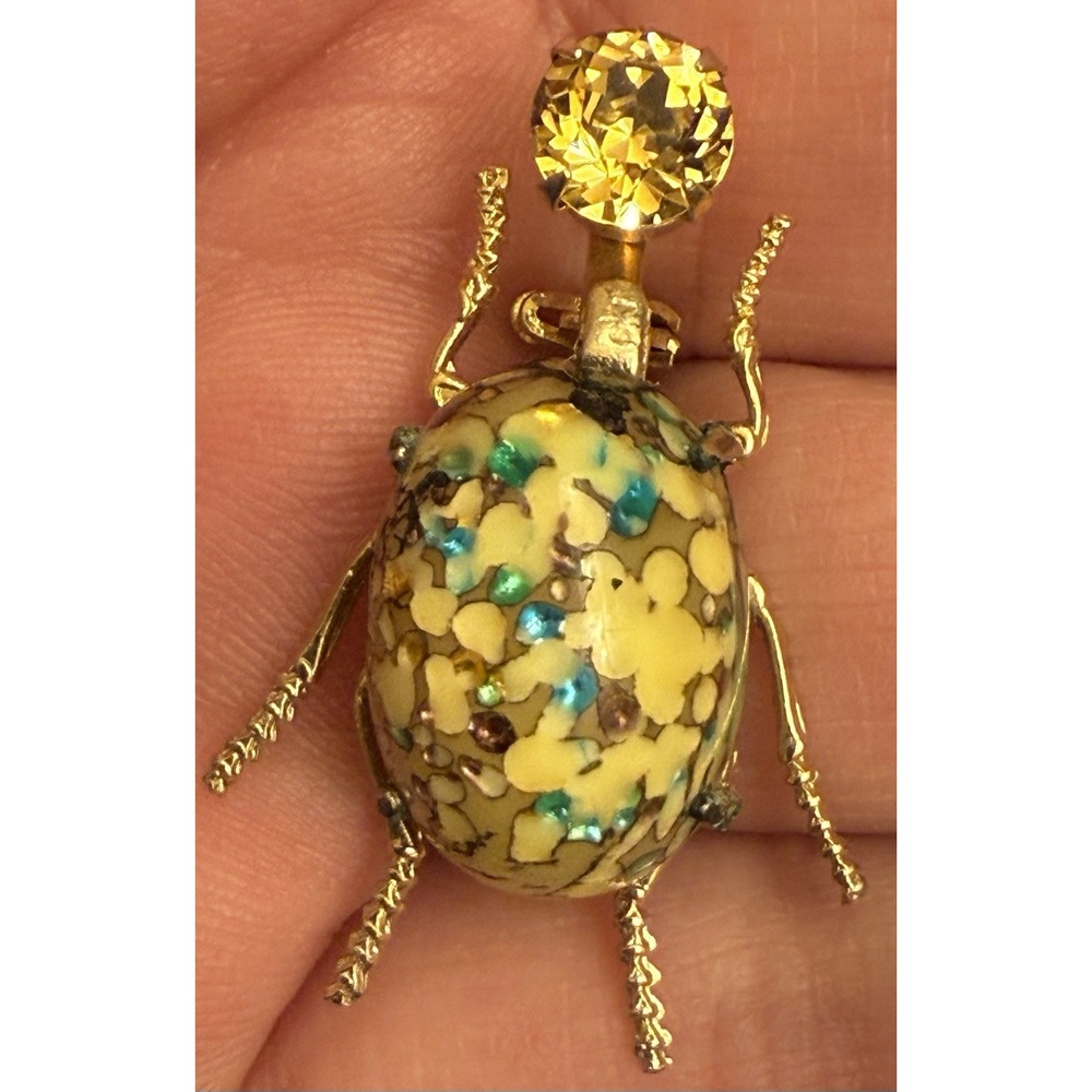 Vintage/Antique‎ Goldtone Rhinestone Bug/Insect Brooch 1.5" - Picture 2 of 7